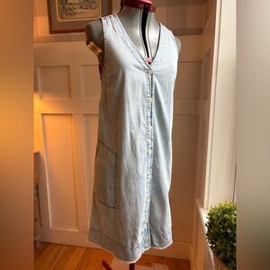 GAP Denim Sleeveless Button-Front Dress Size Small